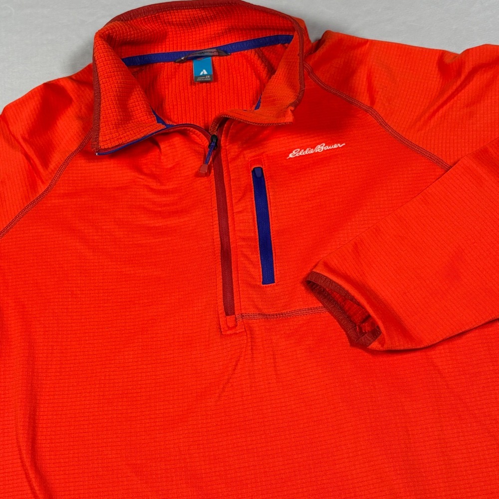 Eddie Bauer First Ascent High Route Grid Fleece 1/4 Zip Pullover Orange Women 2X